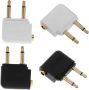 4PCS Plated Headphone Adapter Double Headphone Jack Adapter Airplane Audio