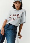 Oversized Printed T-Shirt - Light Grey Marl le Marais