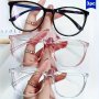 2/3PCS Anti-blue Light Fashion Glasses Clear Lens Unisex Eyewear With Black Pink And Transparent Frames For Eye Protection And Style