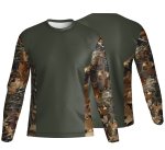 Unisex Long Sleeve Crew Neck T-Shirt Sport Tec Camo Design