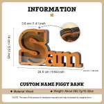 COH001225 - Orange Acrylic Wood Personalized Money Box Gift For Children