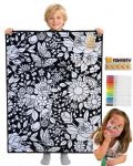 Diy Coloring Blankets With 24 Markers 50X60IN Soft Cozy Calm Colorful Throw Fleece Art Blanket For Family Friend