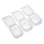 3 Piece - Small Rectangular Lunch Containers With Lids - Transparent