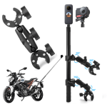 Sports Camera Accessories Clip Bracket Adapter Motorcycle Bicycle Double Clip Bracket For INSTA360 Gopro Selfie Stick Monopod Mo