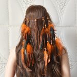 Boho Style Feather Hair Band Peacock Feather Head Band Hand-woven Feather Headwear Hair Accessories