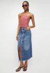 Superbalist Denim Midi Skirt - Mid Blue.