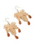 Goldair Gold Floral Orange Beaded Drop Earrings