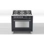 90CM Professional Gas / Electric Cooker Matt Black / Brushed Stainless Steel