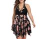 - Ladies Plus-size 2-PIECE Swimdress With Bottom-blackflower