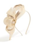 Champagne Mesh & Ribbon Fabric Loop Fascinator