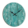 Teal Green Wall Clocks Battery Operated Silent Non-ticking