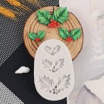 1PCS Christmas Holly Leaf Silicone Mold Is Suitable For The Production Of Soft Candy Candy Chocolate Resin Clay Crafts Etc. Ice 
