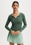 Cotton On Active Sheer Rib Long Sleeve - Emerald Forest