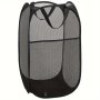 1PC Pop-up Mesh Laundry Hamper - Portable & Foldable Black/white/grey With Handles For Easy Carrying - Ideal For Home Bathroom Bedroom Storage & Travel