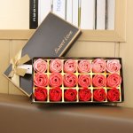 18PCS SET Soap Flower Gift Box Rose Soap Flower Gift Box Birthday Gift Simulation Flower Bridesmaid Gift Easter Gift Halloween G