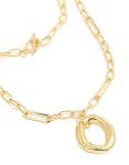Goldair Gold Plated Oval Toggle Clasp Chain Layered Necklace