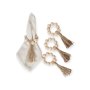 Wooden Beaded Napkin Rings With Tassels - Set Of 4