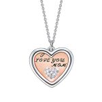Cde I Love You Mom Necklace With Swarovski Crystals