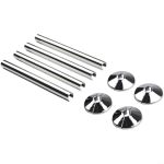 8-PIECE Radiator Pipe Cover Set For 15MM Pipes 200MM Plastic Sleeves With Chrome black white Collars Bathroom Radiator Covers Fo