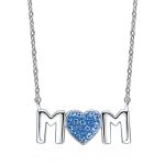 Cde Mom Necklace With Swarovski Crystals- Blue