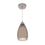Nelia Satin Chrome Pendant Light In Smoke White - White