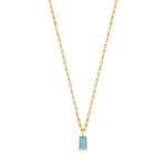 Turquoise Drop Pendant Gold Necklace