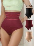 3 Pcs High Waist Seamless Thongs Comfortable High Elastic Hip Lifting Intimates Panties Women's Underwear & Lingerie
