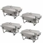 Chafing Dish Buffet Set 9 Qt Stainless Steel Complete Chafer Set Catering Warmer Set With Water Pan Fuel Holder For Parties Dinn