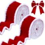 1/2 Roll Christmas Velvet Ribbon Decoration Ribbon Roll Craft Diy Ribbon Fabric Ribbon Wire Edge Ribbon For Craft Christmas Holiday Decoration