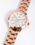Goldair Gold Marble Diamante Watch