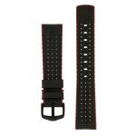 Ayrton Carbon Embossed Performance Watch Strap In Black Red - 24MM Black