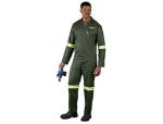 Acid Resistant Polycotton Conti Suit - Reflective Arm & Legs - Yellow Tape - 58 Olive