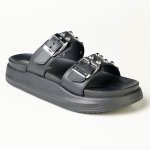 Studded Fashion Sandal - Black - 8