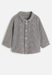 Cotton Shirt - Grey dogtooth-patterned