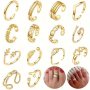 12PCS Set Retro Beach Foot Ring Hollow Love Heart Flower Leaf Branch Knotted Pattern Toe Ring Elegant Women's Foot Ring Jewelry