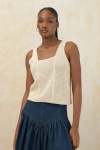 True Knit Square Neck Top - XL Natural