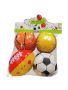 4-PIECE Plush Baby Sports Balls Set Soccer Rugby Cricket & Netball