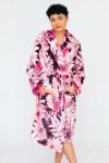 Senza Plush Huggle Hooded Soft Dressing Bathrobe Gown With Pockets & Belt For Women