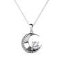 Cel Sta 925 Sterling Silver 0.6CT Moissanite Crescent Necklace