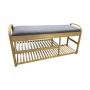 Bamboo Shoe Rack Bench With Cushion