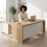 2M Modern Luxury Executive Ceo Desk - Brown