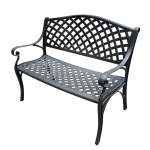 Lifespace Cast Aluminium Patio Garden Bench With Armrests Black