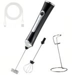 Milk Frother Usb-c Rechargeable Handheld Frother Wand With 2 Whisks