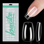 Gel X Nail Kit Baoke 192PCS Medium Ballerina Shape False Nail Tips Full Cover Acrylic False Nails Artificial Nail Tips Transpare
