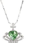 Xp Crowned Heart Shaped Swarovski Embellished Crystal Necklace - Green