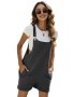 Solid Color Overall Jumpsuit Casual Pockets Overall Jumpsuit For Spring & Summer Women's Clothing