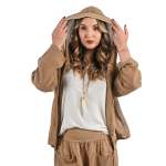 Hooded Mesh Jacket - Toast Free