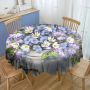 Bucket Of Blue And Purple Flowers By Stella Bruwer Round Tablecloth