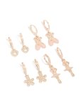 Kids Rose Gold Ballet Huggie Earrings 4-PACK