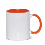 Mugs - 11OZ Coloured Inner & Handle 13 Colours - Orange